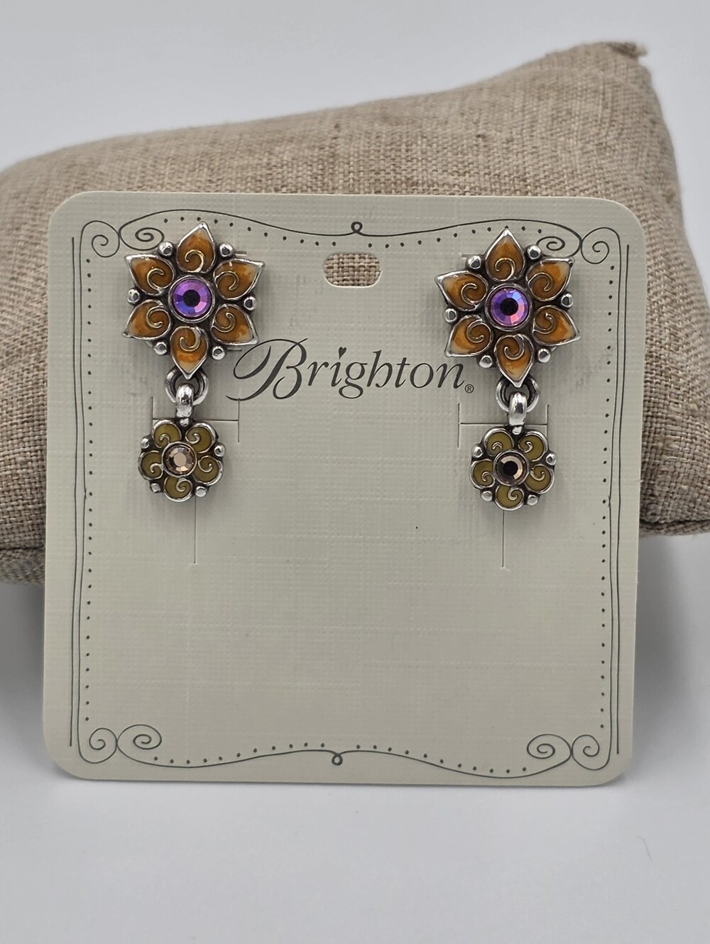 Brighton Garden of Eden Iridescent Flower Petal Crystal Post Earrings